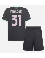 AC Milan Strahinja Pavlovic #31 Alternativní dres pro děti 2024-25 Krátký Rukáv (+ trenýrky)